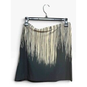 Norma Kamali Black & Tan Stretch Mini Skirt Medium Chic